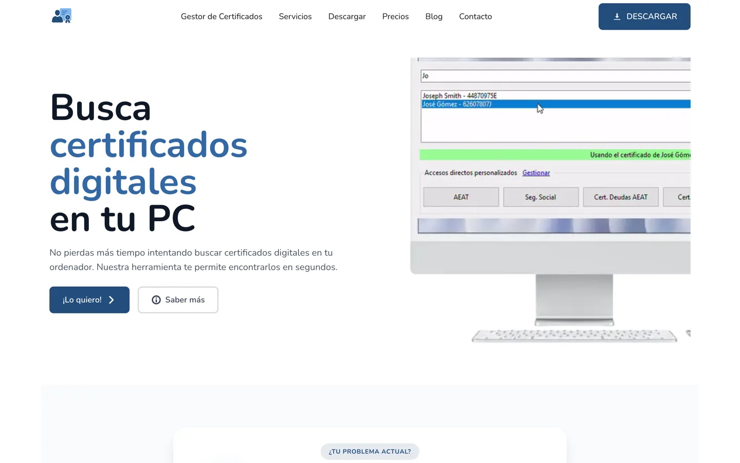 Gestor de Certificados homepage