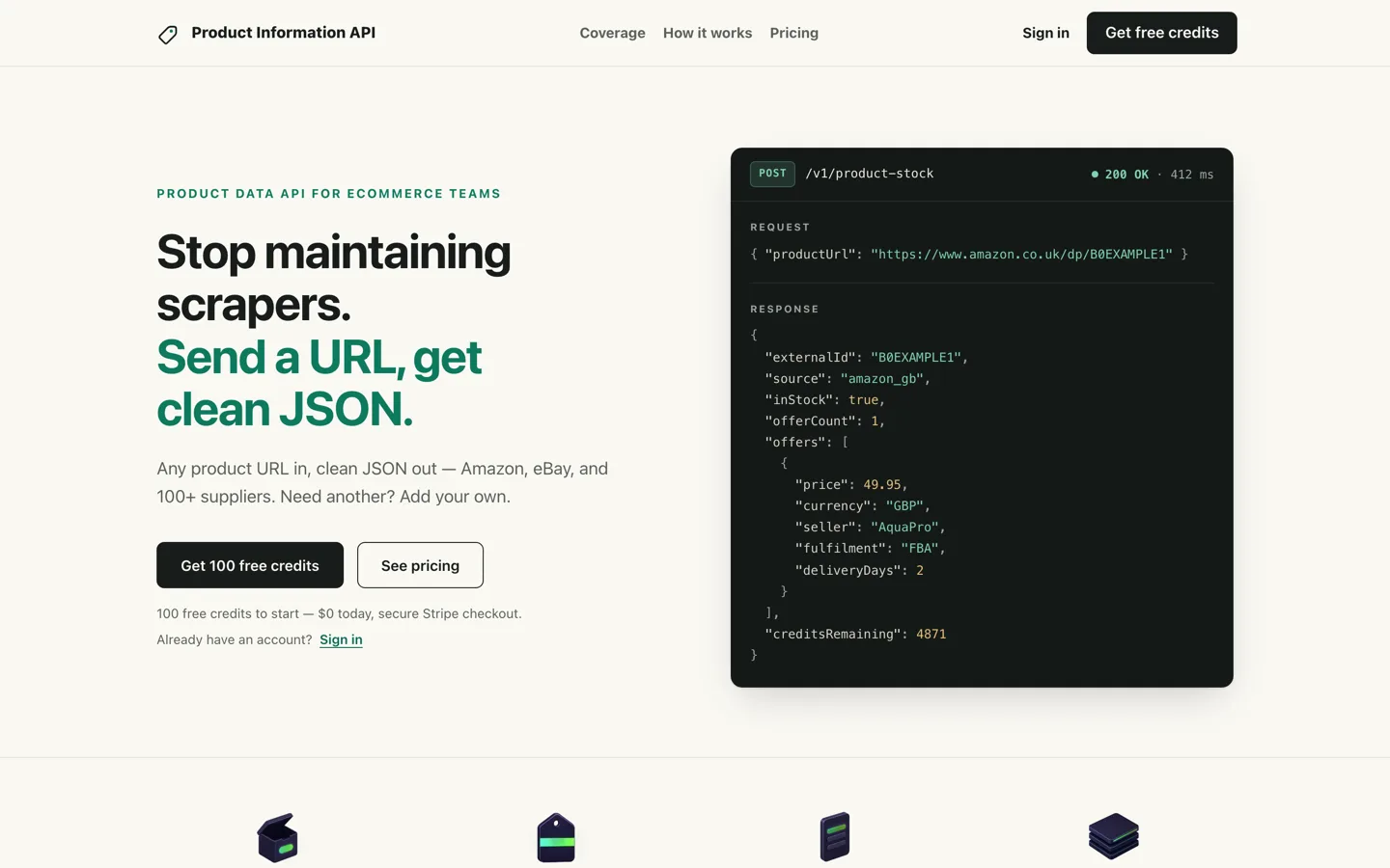 Product Information API homepage