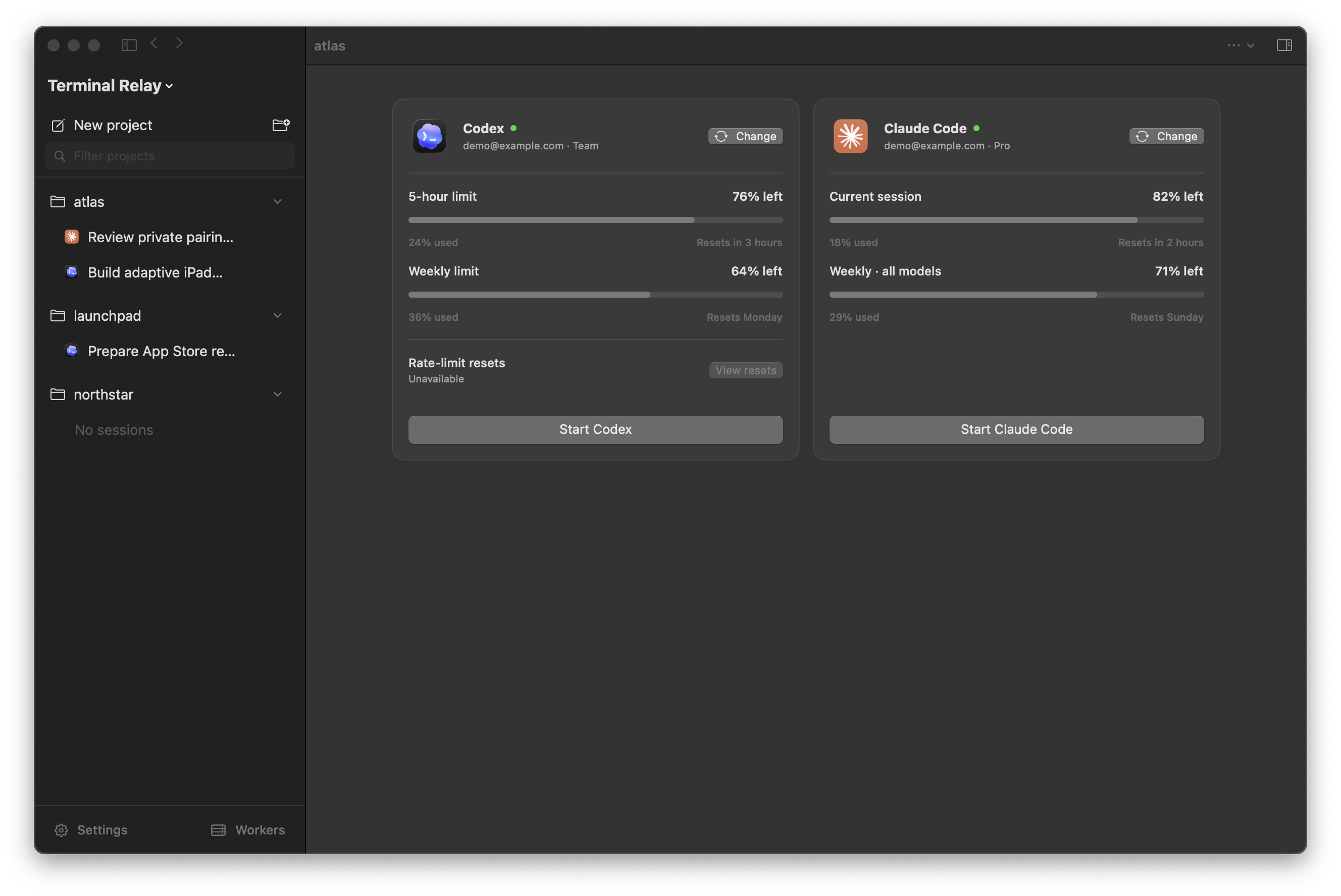 Terminal Relay homepage